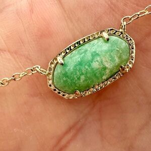 Kendra Scott Elisa Necklace green gold vintage
